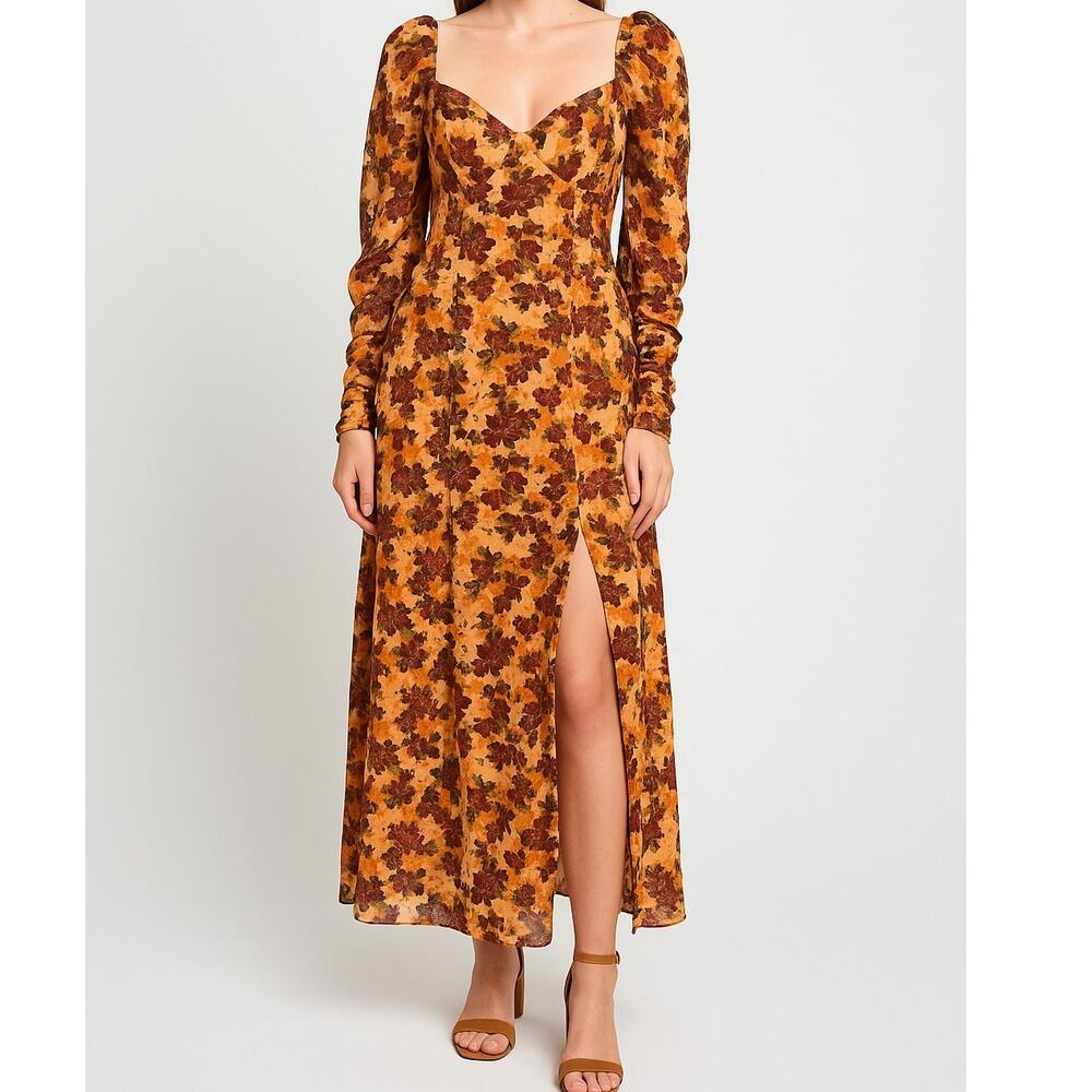 ASOS Design Floral Sheer Sleeve Maxi Dress Women’s Size 2